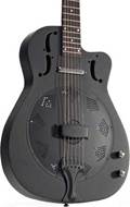 Ozark 3515BTECBK Resonator Guitar Thin Metal Cutaway Electric Black Steel