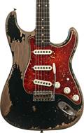 Fender Custom Shop 1961 Stratocaster Heavy Relic Black over Desert Sand Masterbuilt by Dale Wilson Rosewood Fingerboard #CZ575017